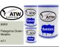 Preview: BMW, Patagonia Green Metallic, A71: 500ml Lackdose + 500ml Klarlack + 250ml Härter - Set, von ATW Autoteile West.